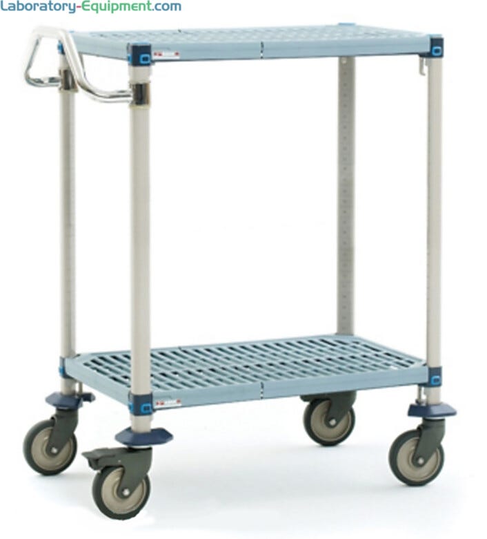 Antimicrobial MetroMax Q unit with 2 corrosion proof shelves, posts and handles  |  1403-08 displayed