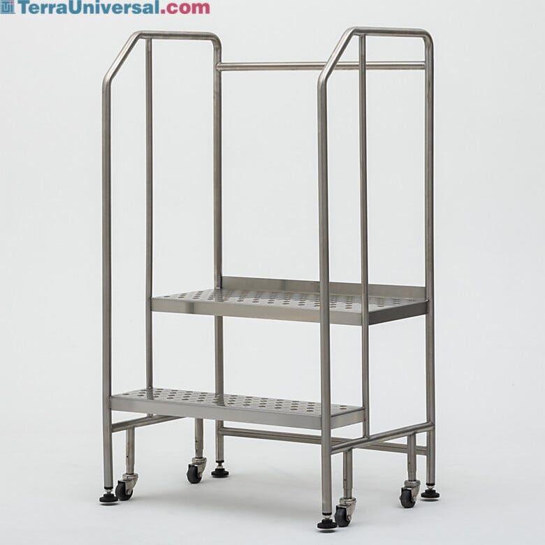 Stainless steel BioSafe® step ladders are ideal for hygenic environments | 2805-63B displayed