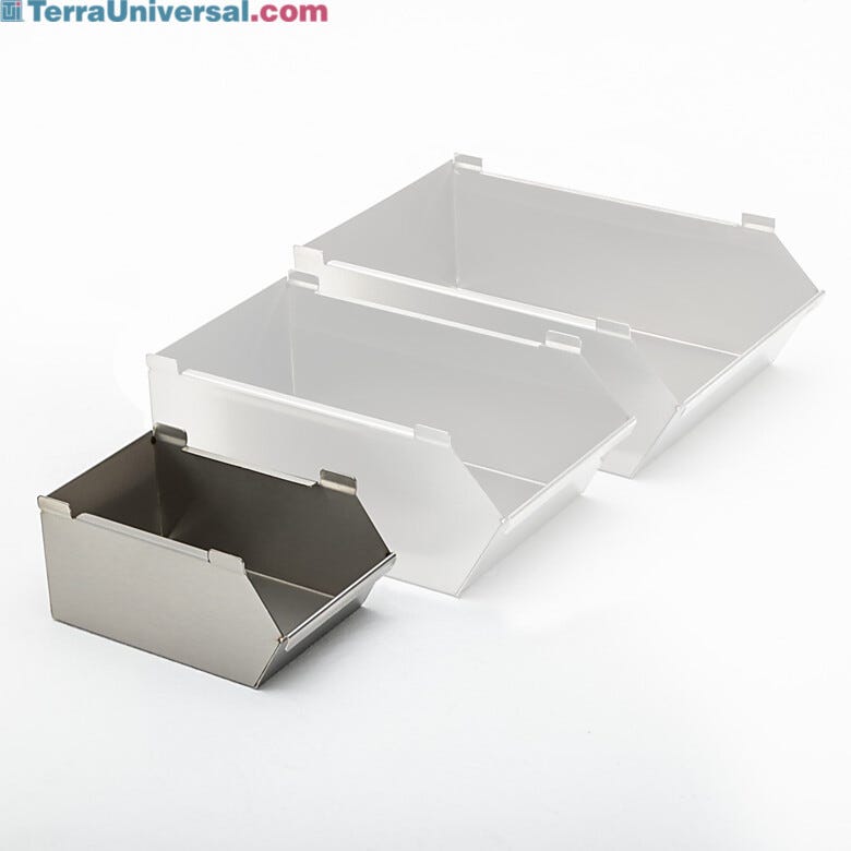 The small bin used on the Mobile Storage Bin Rack to hold assembly parts within easy reach  |  9611-80 displayed