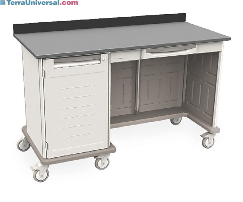 Starsys mobile work center with epoxy resin top, kneewell and locking doors  |  1311-35 displayed