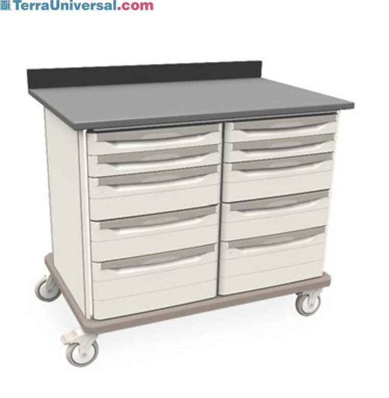 Starsys mobile work center with epoxy resin top and standard drawers  |  1311-36 displayed