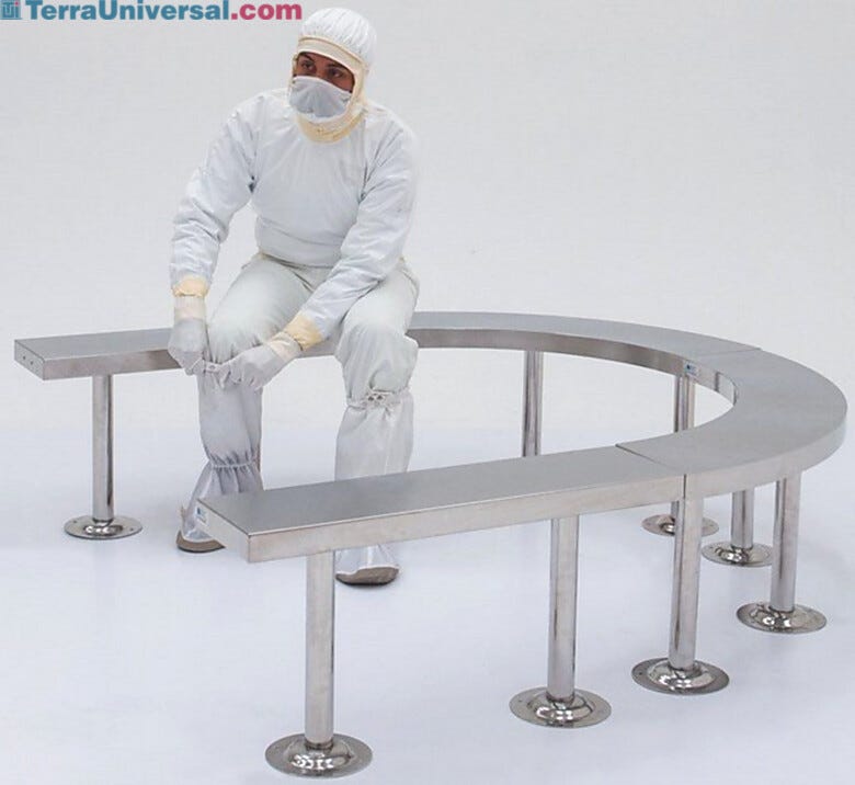 Solid Top Floor Mounted Modular Benches with Model | 9599-00-2 displayed