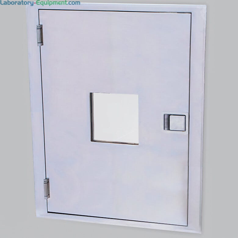 UL 10B-listed fire-rated door is suitable for use in a fire-rated cleanroom or laboratory wall