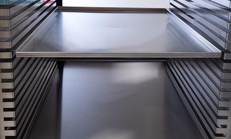 Shelf shown used in doulbe wall pass-through with retrofittable racks  |  2639-70-2 displayed