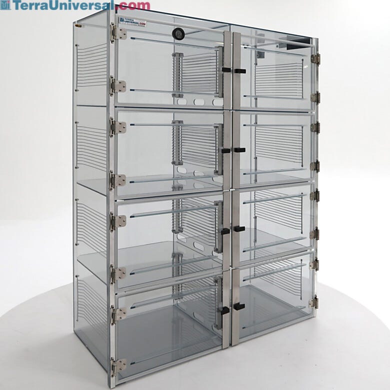 Terra's nitrogen desiccator cabinets surpass, by far, any manufacturer's design quality, contamination control and availability.