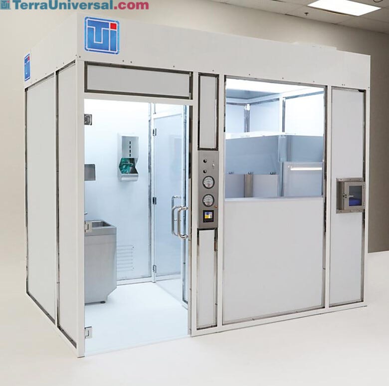 Modular USP 797-compliant compounding room, including ante-room and buffer room  |  6600-68 displayed