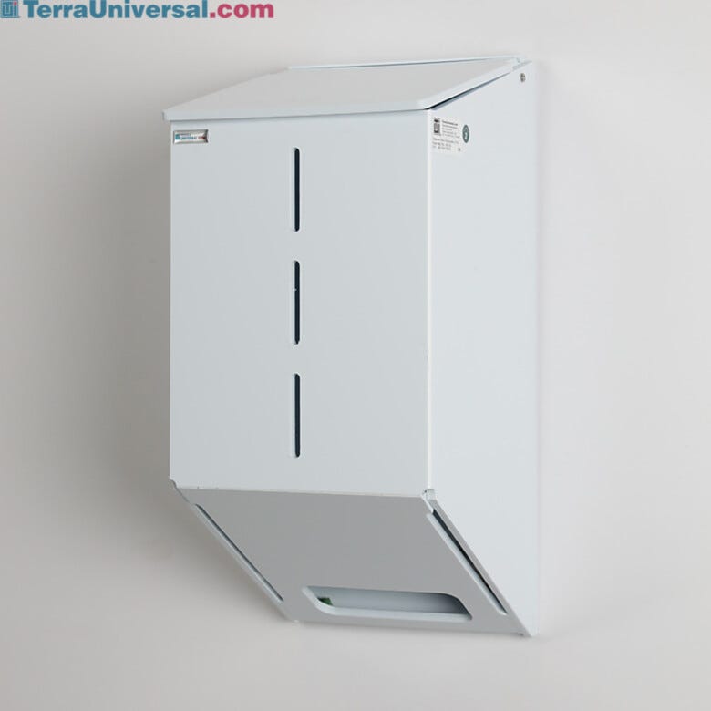 Polypropylene glove dispenser with 1 compartment, wall mount capability and no catch basin, 8