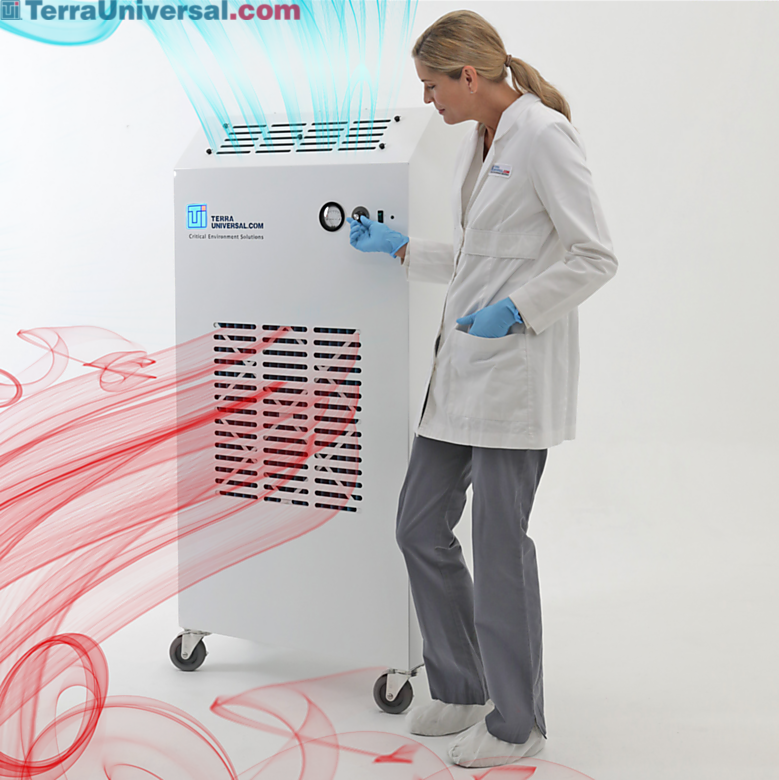 Medical-grade air filtration system rapidly transforms any standard room into a fully functional negative pressure isolation room  |  6601-PP-27 displayed