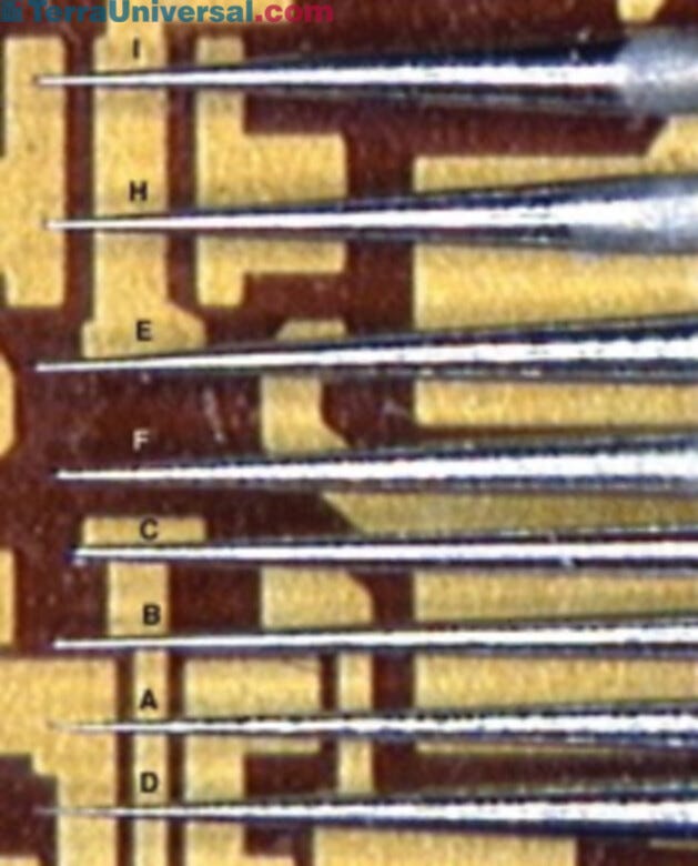 Probe Tips are produced by a unique electro-mechanical process, these tungsten probes feature parabolic tips to minimize breakage | 9111-01 displayed