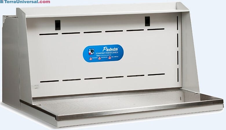 Shown: 2' Protector Downdraft Powder Station for forensics or other dusting applications  |  1538-46 displayed