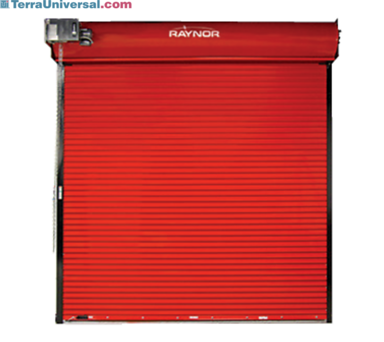Raynor FireCoil fire-rated rolling steel door with UL, C-UL, FM, and CSFM approval for facilities requiring fire-rated openings | 6710-55A displayed