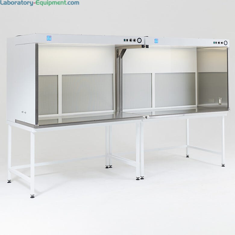 SIde panels can be removed to connect multiple hoods for larger work area