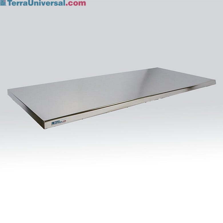 Solid work surface made of stainless steel for corrosion-resistance, durability, and sturdiness  |  1751-07-ST displayed