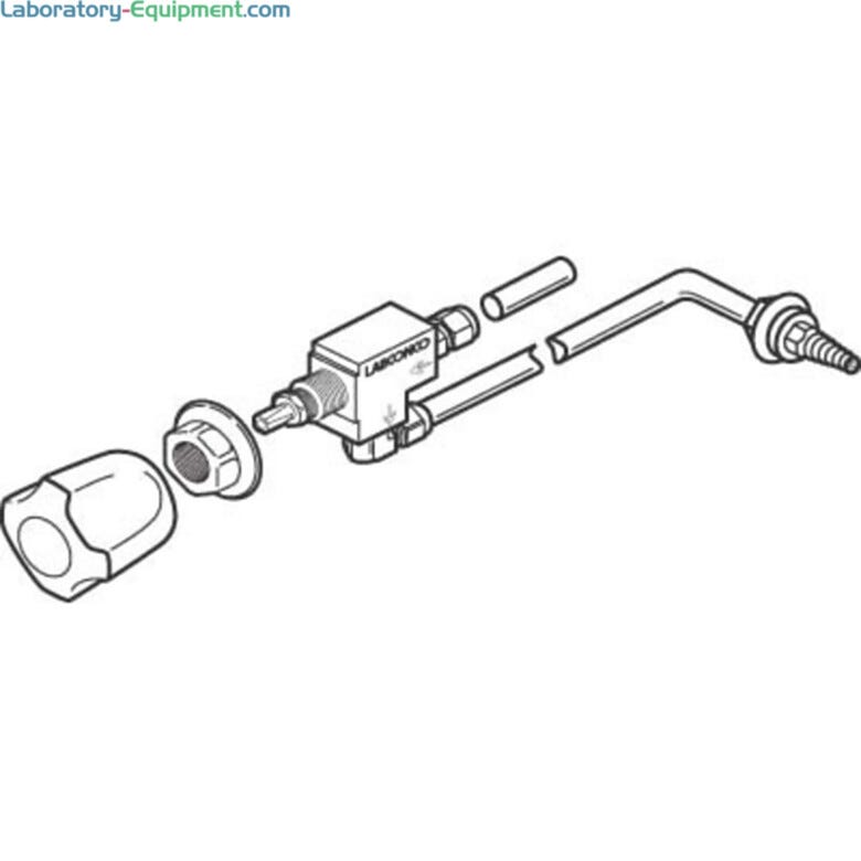 Illustration of the standard service fixture kit for fume hoods | 3644-80 displayed