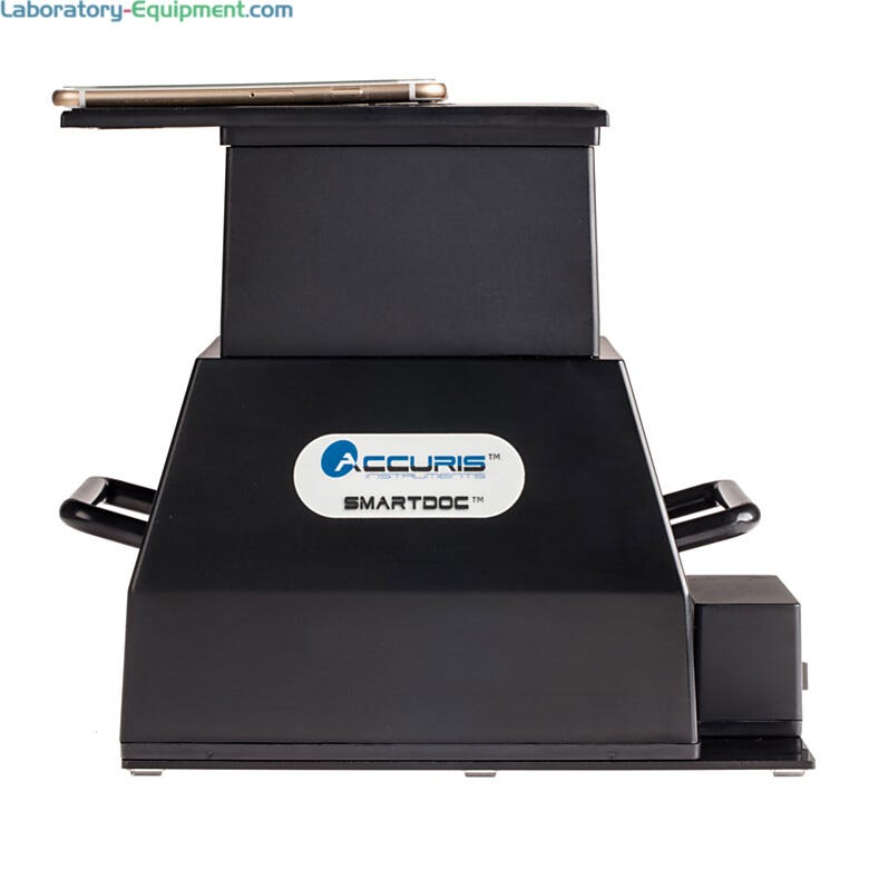 SmartDoc 2.0 Gel imaging systems allows the operator to use a smart phone to take high quality shots of the gels | 2808-17 displayed