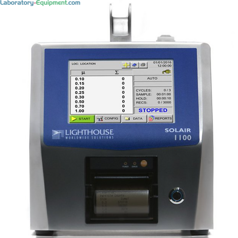 ISO 21501-4 compliant unit with a 0.1 - 1.0 μm sensitivity, a 1.0 CFM (28.3 LPM) flow rate and a Long Life Laser Diode; monitors ISO class 1-7 cleanrooms  |  1510-41 displayed