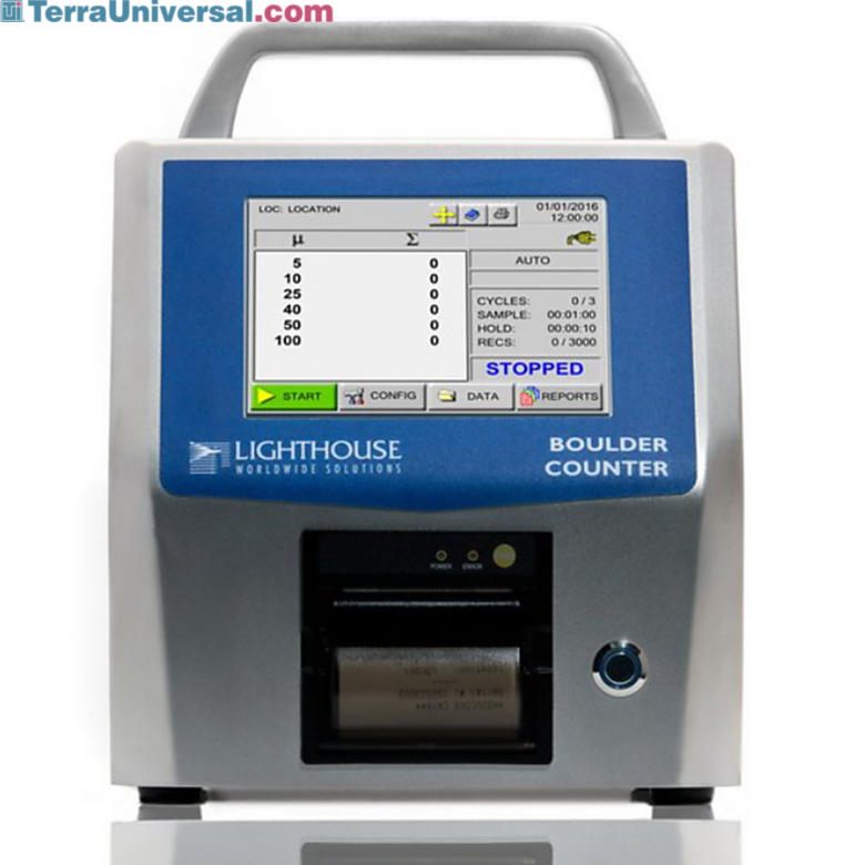 Portable model with a 5.0 - 100.0 um size range, a 28.3 LPM flow rate and a lighter Extreme Life Laser Diode Technology; with OPC server | 1510-45 displayed
