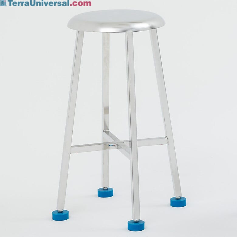 Stool; ISO 5, 304 or 316 Stainless Steel, 4-Leg, 24