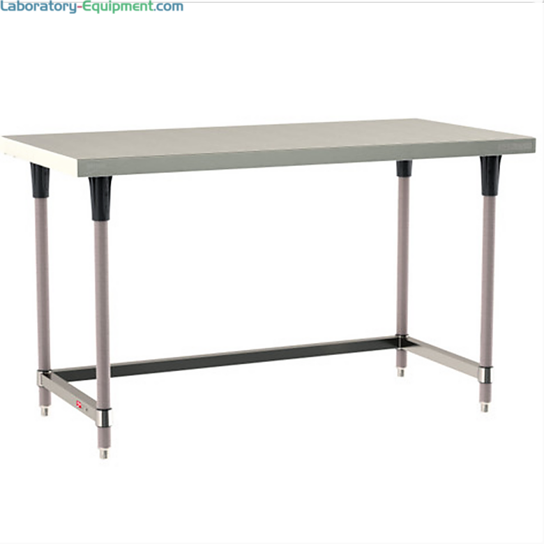 Standard 304 Stainless Steel TableWorx Work Tables with Microban antimicrobial Metroseal Legs and 3-Sided Frame by Metro; various sizes and mobile options