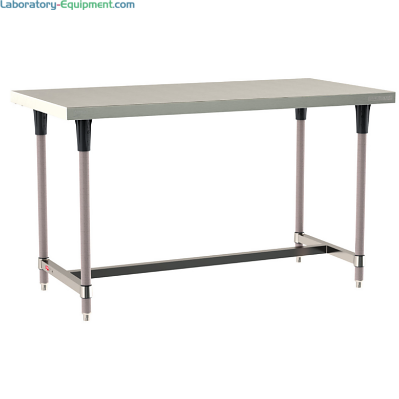 Standard 304 Stainless Steel TableWorx Work Tables with Microban antimicrobial Metroseal Legs and I-Frame by Metro; with mobile options  |  1543-PP-01 displayed