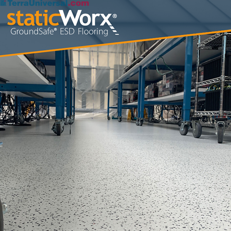 StaticWorx GroundSafe ESD flooring provides reliable static control across cleanroom environments   |  1017-63 displayed