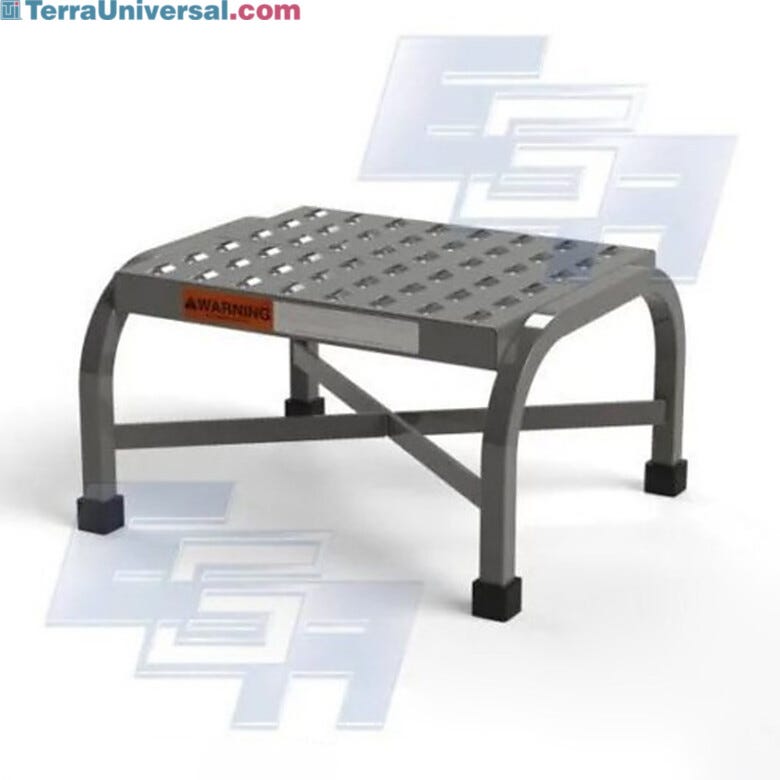PSS Heavy Duty Steel Step Stool with Perforated EZY-Tread by EGA Products features 1