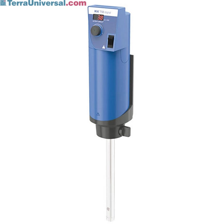 T50 digital Ultra-Turrax Disperser enables users to work at high circumferential speeds even with small rotor diameters  |  6925-15 displayed
