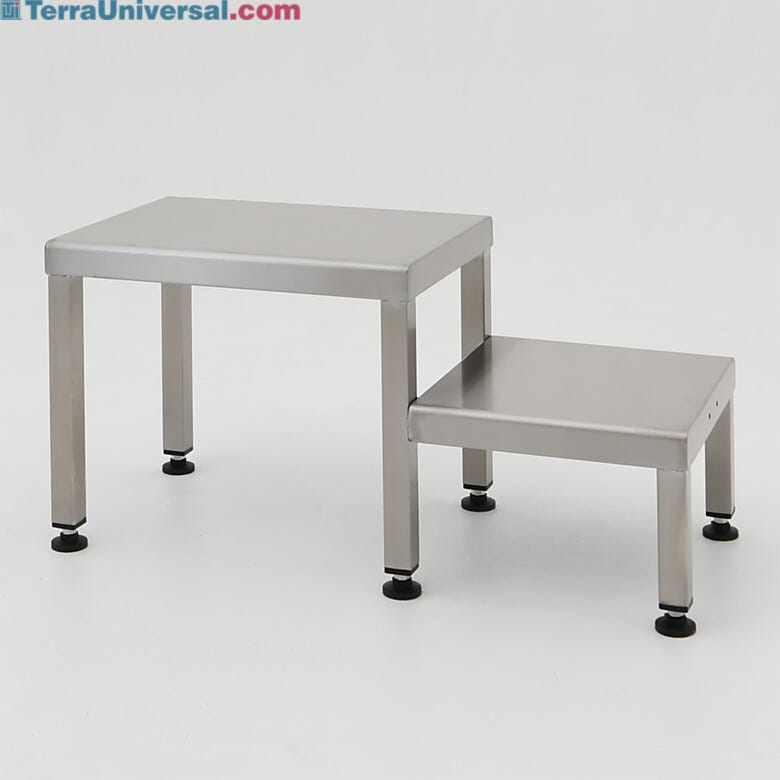 Two level gowning bench helps minimize unnecessary bending; ideal for cleanroom gowning procedures while sitting to put on or remove coveralls and footwear  |  1530-35A displayed