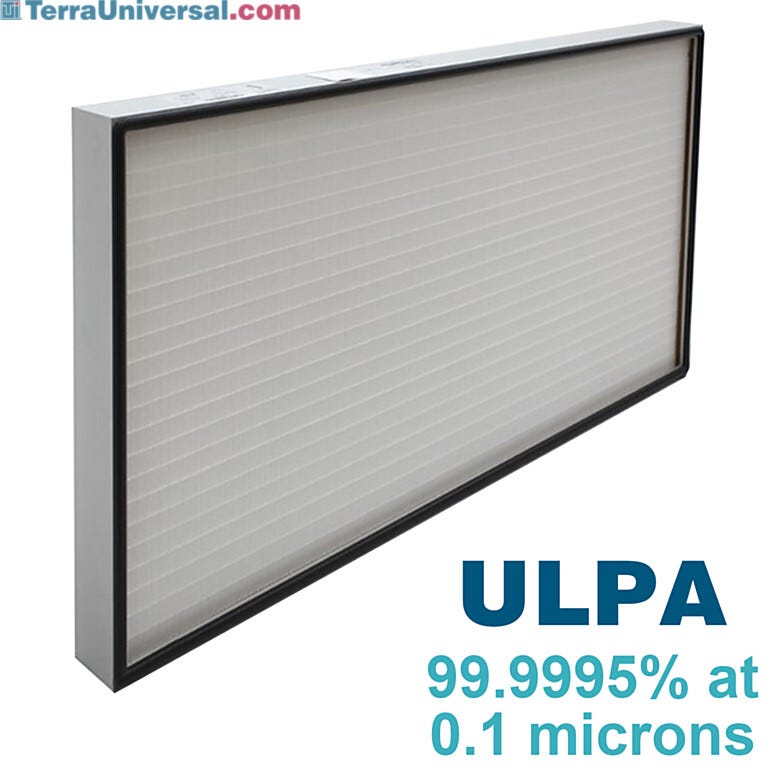 Ultra Low Particulate Air Filter is rated  99.9995% efficient @ 0.1 µm diameter particles  |  6601-28 displayed
