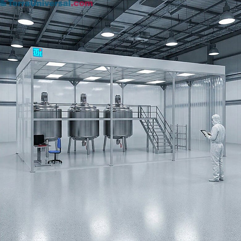 Contamination-controlled high bay cleanroom with extended vertical clearance for tall equipment and large systems | 6604-PP-07 displayed