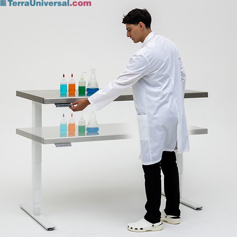 ValuLine® ErgoHeight® work stations allow adjustment of height of from 25
