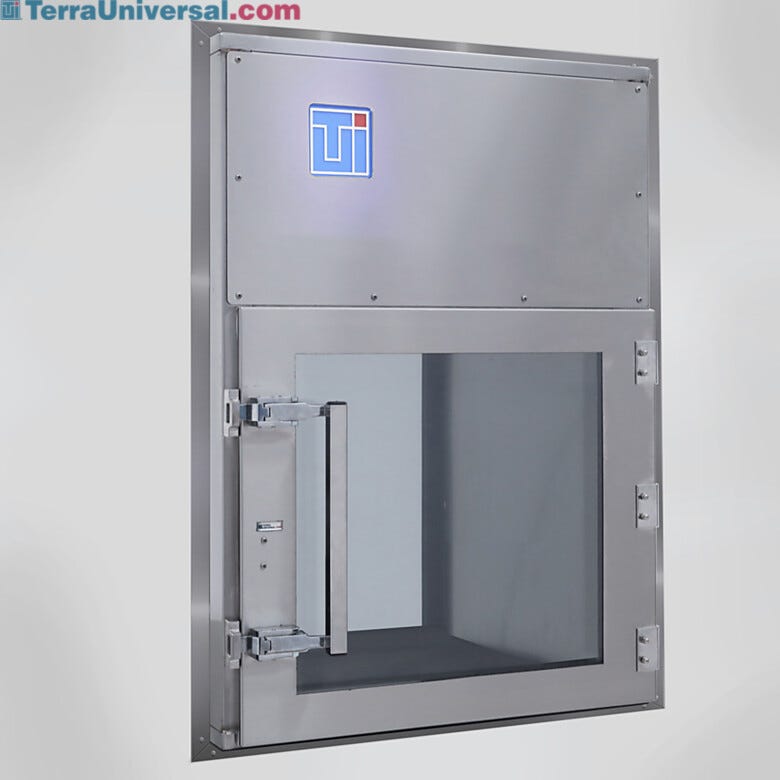 Pass-through chamber with recirculating HEPA filtration, internal chamber dimensions 24