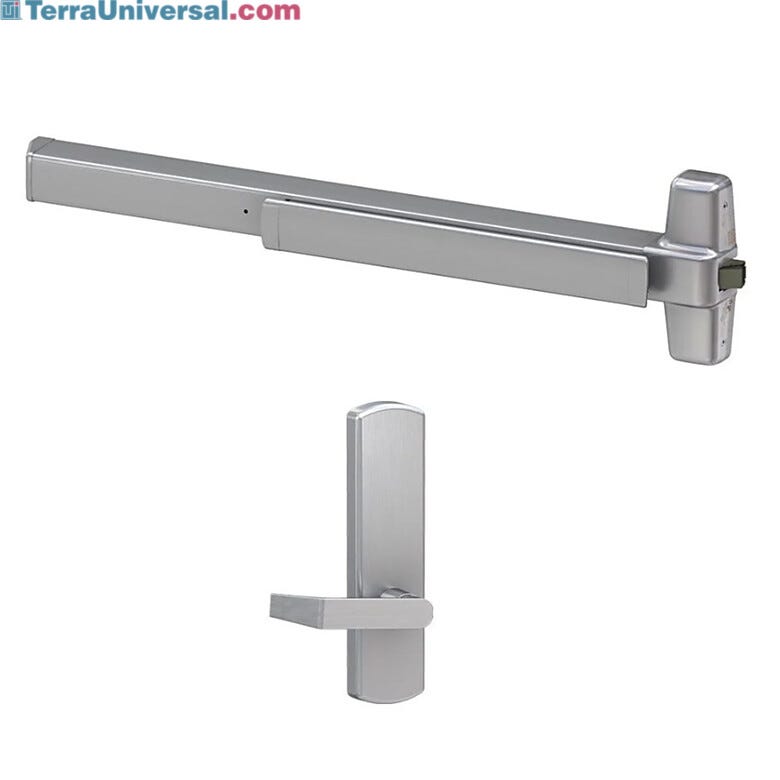 Designed for high-traffic applications, this rim exit device comes complete with a passage lever for versatile door operation in a single package  |  5050-17 displayed