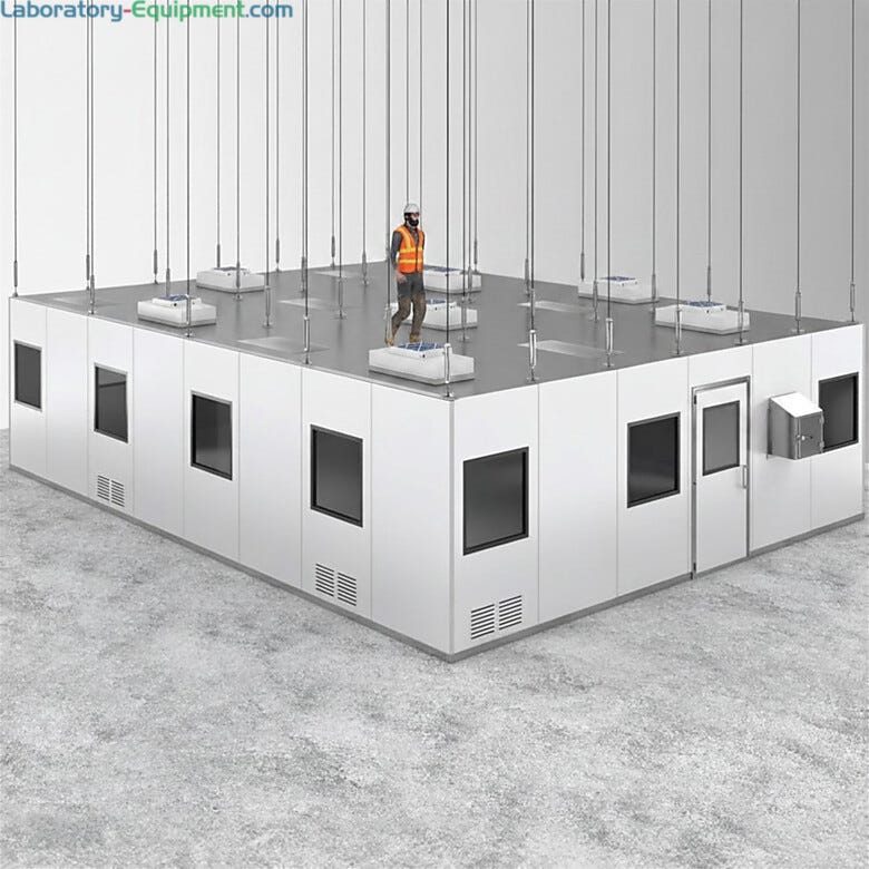 Terra's BioSafe® Stainless Steel Ceiling Panels are fully walkable, self-spported or suspended from facility ceiling | 6603-67-SS displayed