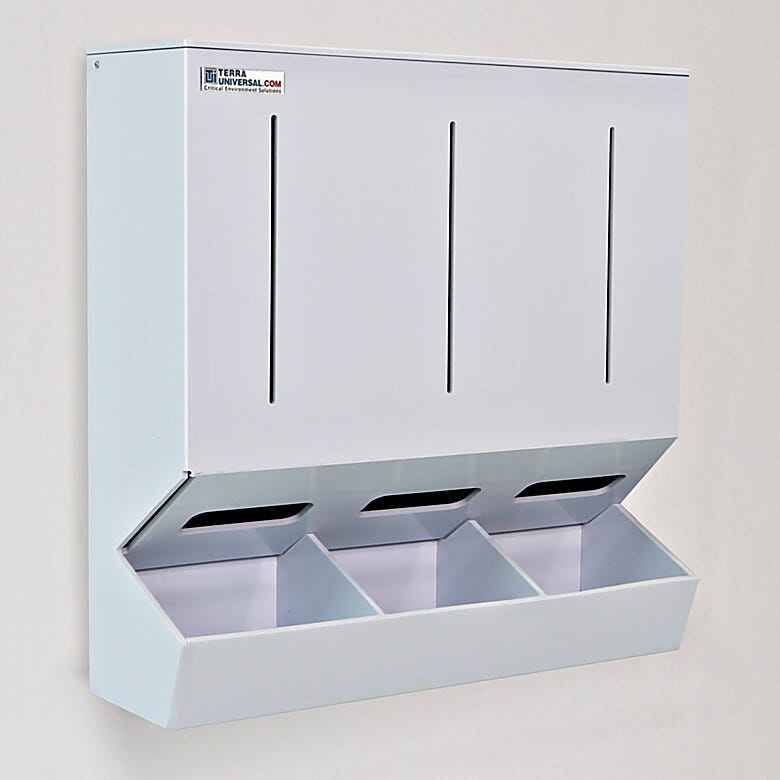 Dispensers allow easy access to well-organized supplies as well as an easy open top for replenishing.  |  4952-13A displayed