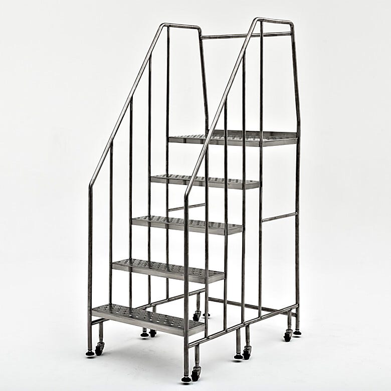 Terra’s BioSafe® 5 step ladder features a low-crevice design that streamlines cleaning and helps prevent particle accumulation  |  2805-87B displayed