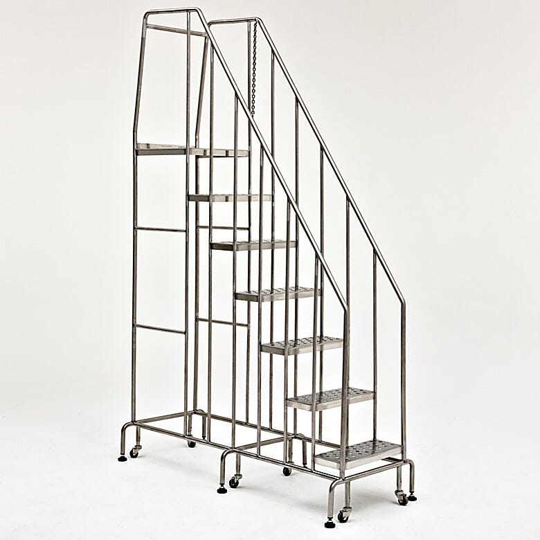 Terra's BioSafe® stainless steel step ladders are ideal for hygenic environments | 2805-10C-316 displayed
