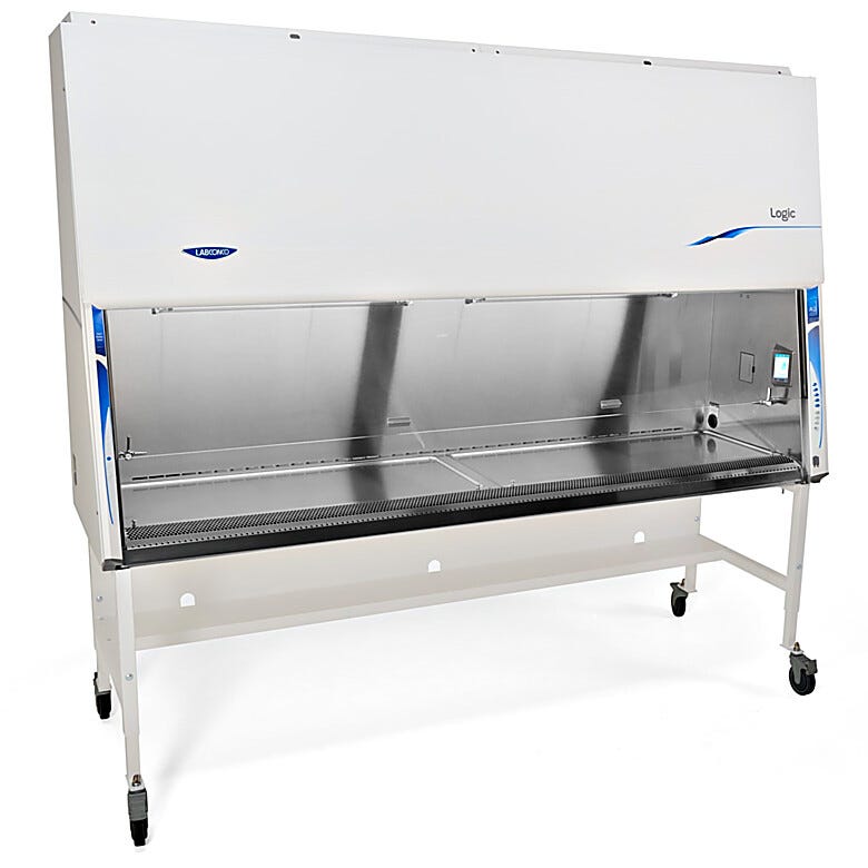 Labconco's Class II A2 biosafety cabinet is made with leak-tight 304 stainless steel and tempered safety glass | 3642-PP-01 displayed