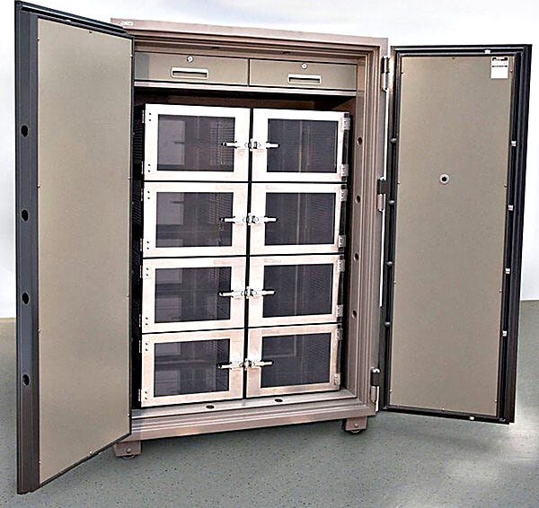 Stores sensitive components in a dry, contamination-free environment; guards against fire, theft or tampering  |  6500-22 displayed