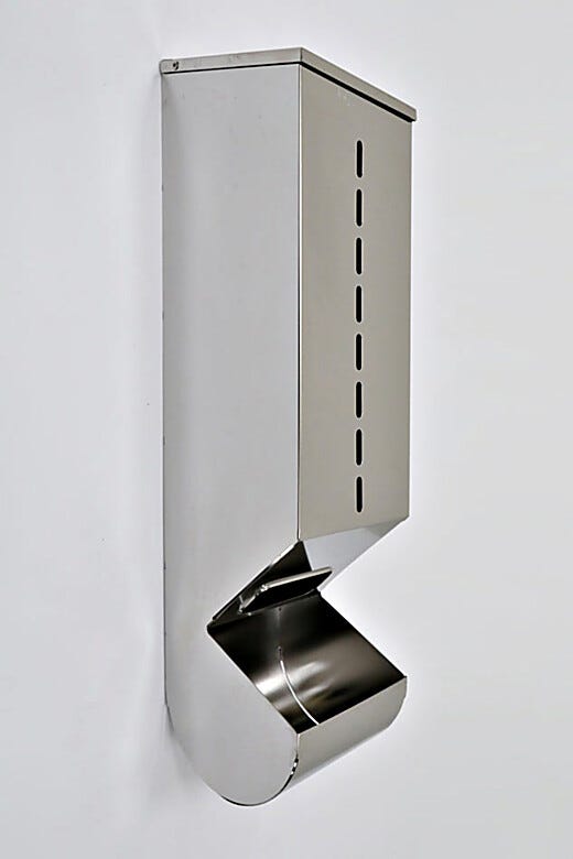 Stainless Steel 1 Chamber Wall Mounted Glove Dispenser  |  4952-34-2-316 displayed