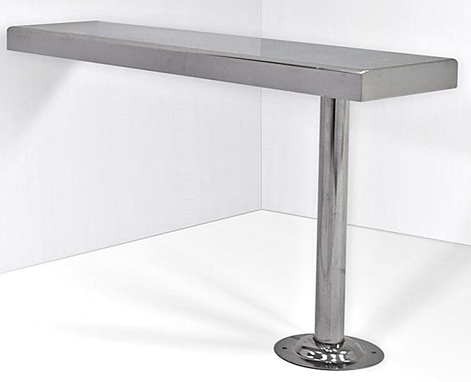 Floor Mounted Solid Top With Cylindrical Base for Wall Attachment | 1530-45-2 displayed