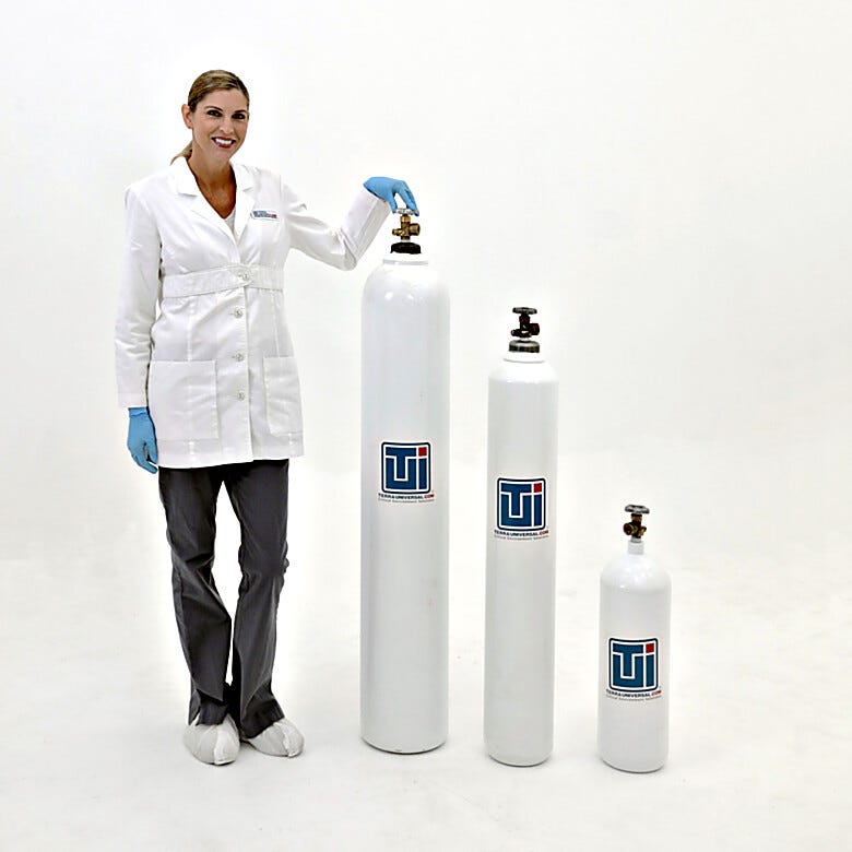 Gas cylinders for nitrogen generator, 200,125 ,80 and 60 cubic feet internal volumes | 7200-01 displayed
