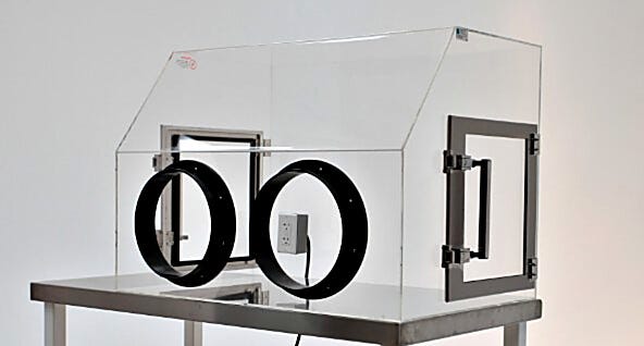 Acrylilc Single Operator Mail Handling Glovebox | 1716-50B displayed