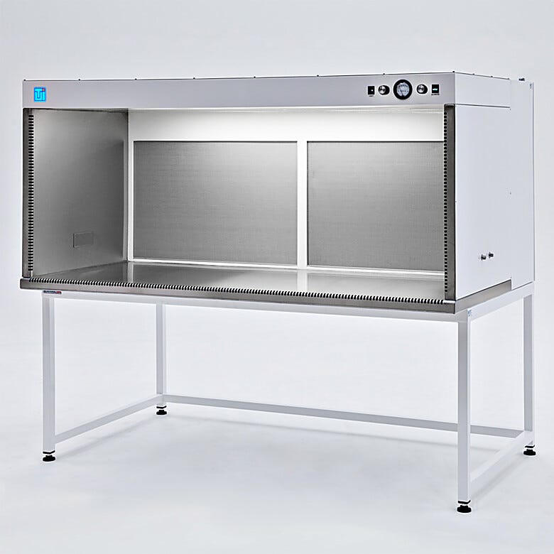 Shown: 6'-wide Horizontal Laminar Flow Hood; requires two fan/filter units (sold separately) | 9620-64A displayed