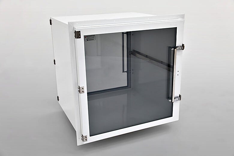 Powder-coated steel pass-through provides a durable, non-contaminating transfer chamber with interlocked doors | 1992-24D displayed