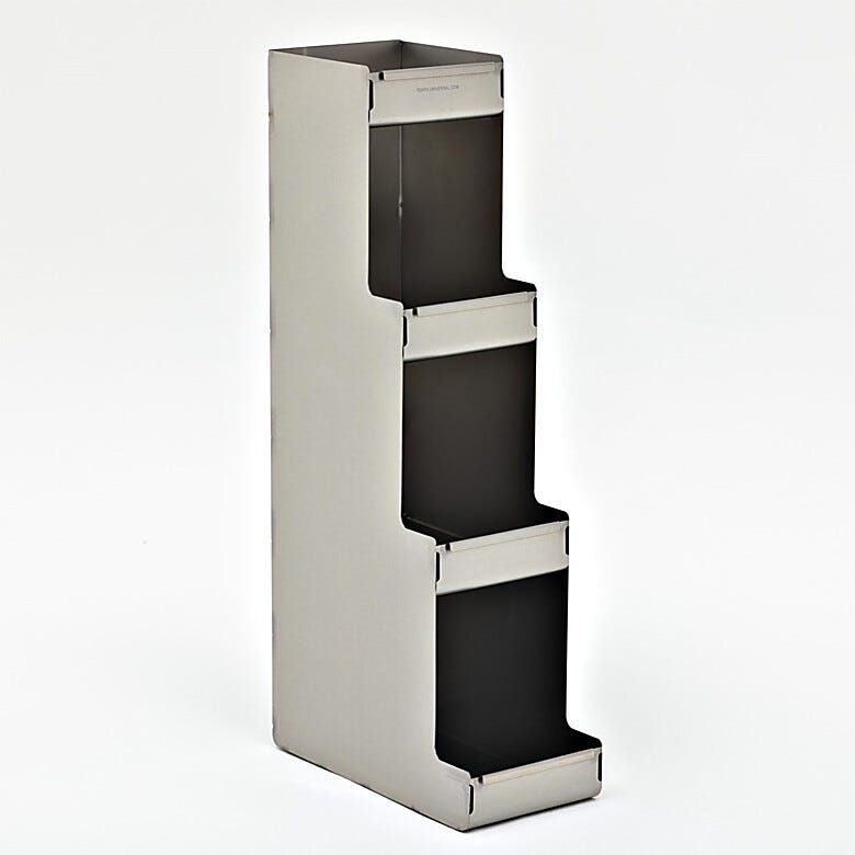 4 compartment benchtop dispenser is suitable for hygenic cleanroom storage   |  4951-56 displayed
