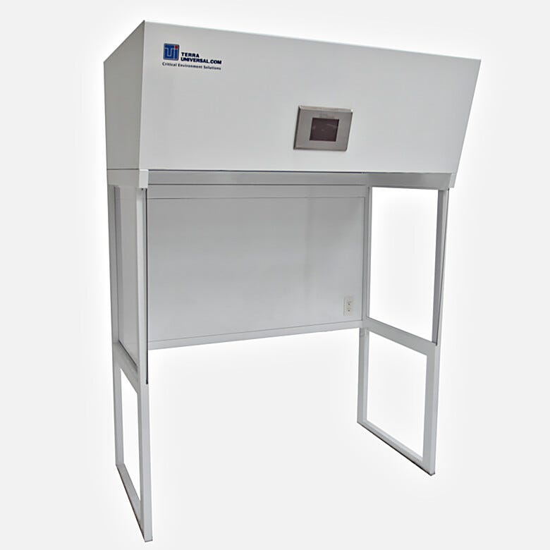 Vertical laminar flow hood provides unidirectional flow of HEPA-filtered air, includes PLC touchscreen control (5-foot model shown) | 2001-81C displayed