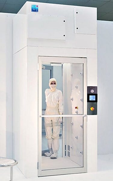 Cleanroom Powder Coated Steel Air Shower with model | 6010-00A displayed