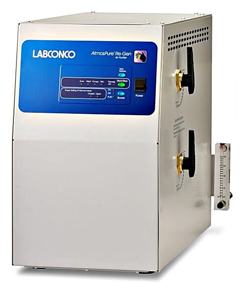 Maintains ultrapure inert atmosphere, with low oxygen and mositure ppm levels, in controlled atmosphere glove boxes | 3644-18 displayed
