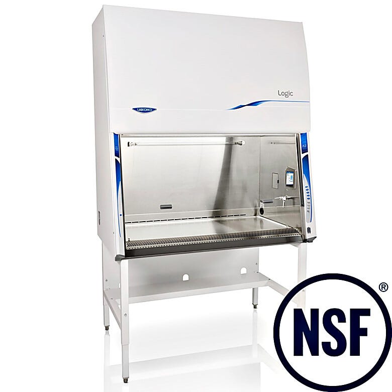Labconco's Class II A2 biosafety cabinet is made with leak-tight 304 stainless steel and tempered safety glass | 3642-PP-01 displayed